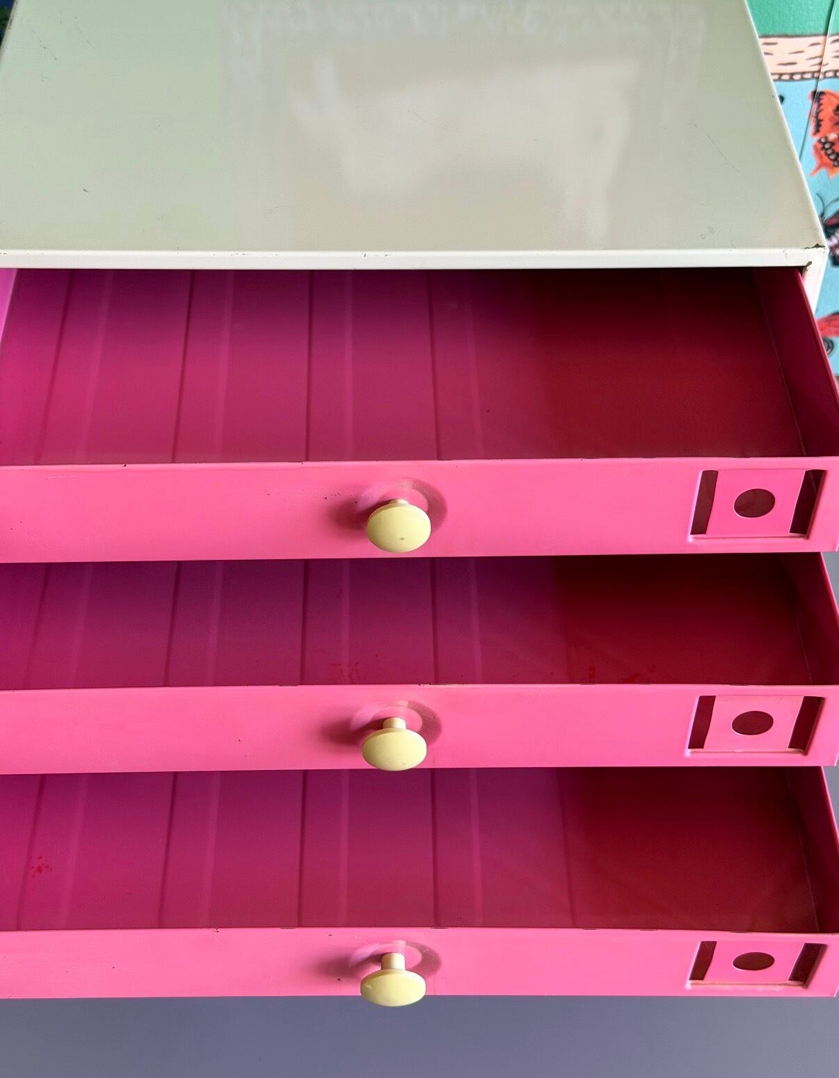 レトロポップ 希少 レターケース スチールキャビネット 引き出し 脚