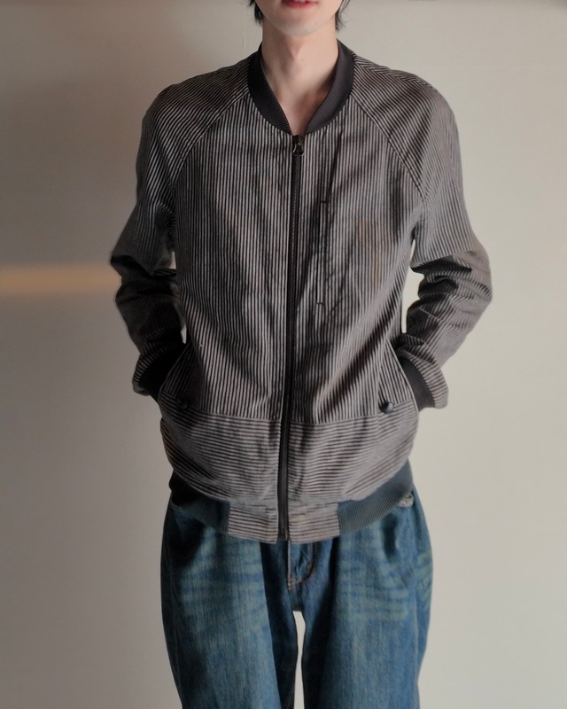 【3.1 Pillip Lim】linen stripe bomber blouson