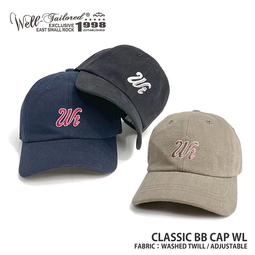 Well-Tailored / ウェルテイラード CLASSIC BB CAP WL (WL-2307) ベースボールキャップ 刺繍 抗菌 ツバ短 レディース メンズ ブランド