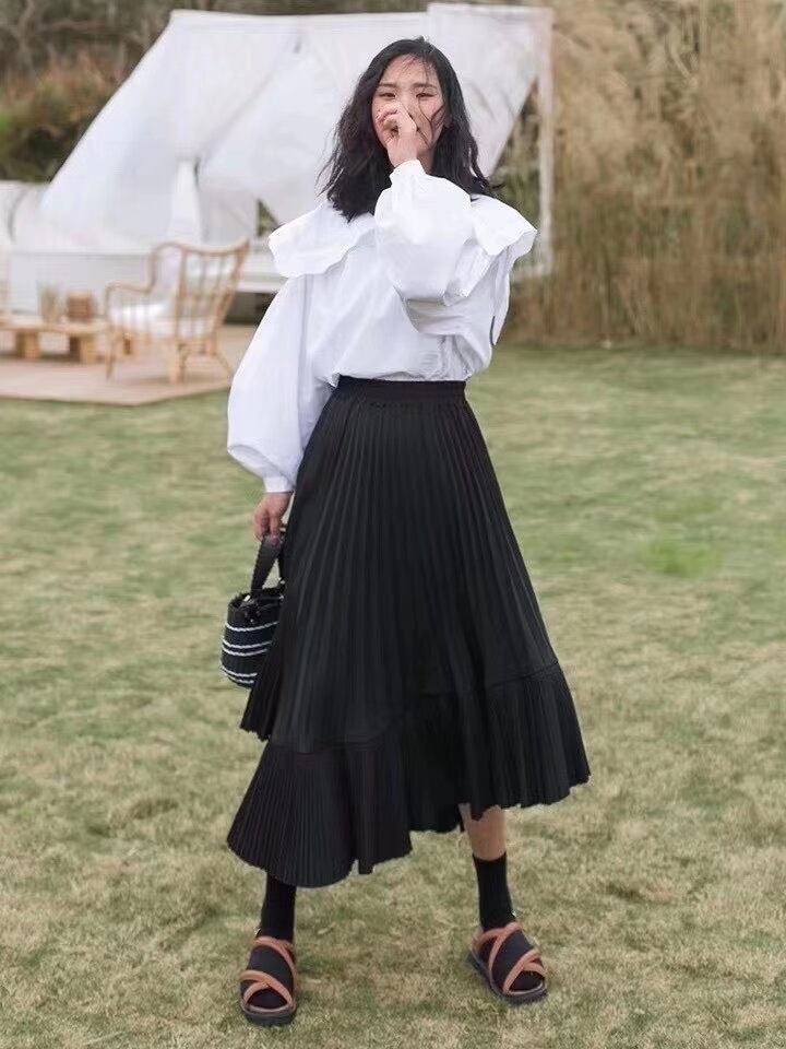 アシンメトリープリーツスカート　AJ11394-1618
