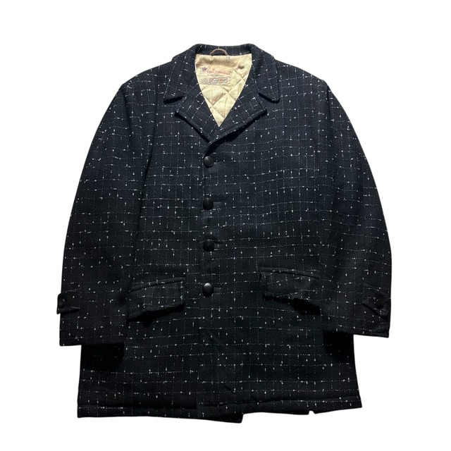 vintage 1950’s ROBERT HALL blue nep black wool car coat