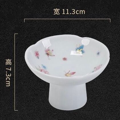 名称】蝶恋花高台皿 (青) 1個 | 五福茶荘