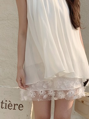 【即納】flower spangle layer skirt