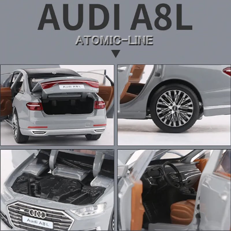 アウディ A8 1/32 ミニカー 全3色 ライト点灯 エンジンサウンド アウディ A8 1/32 ミニカー 全3色 ライト点灯 エンジンサウンド