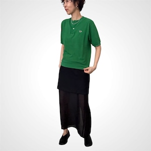 scyebasics コットンピケヘンリーネックポロ