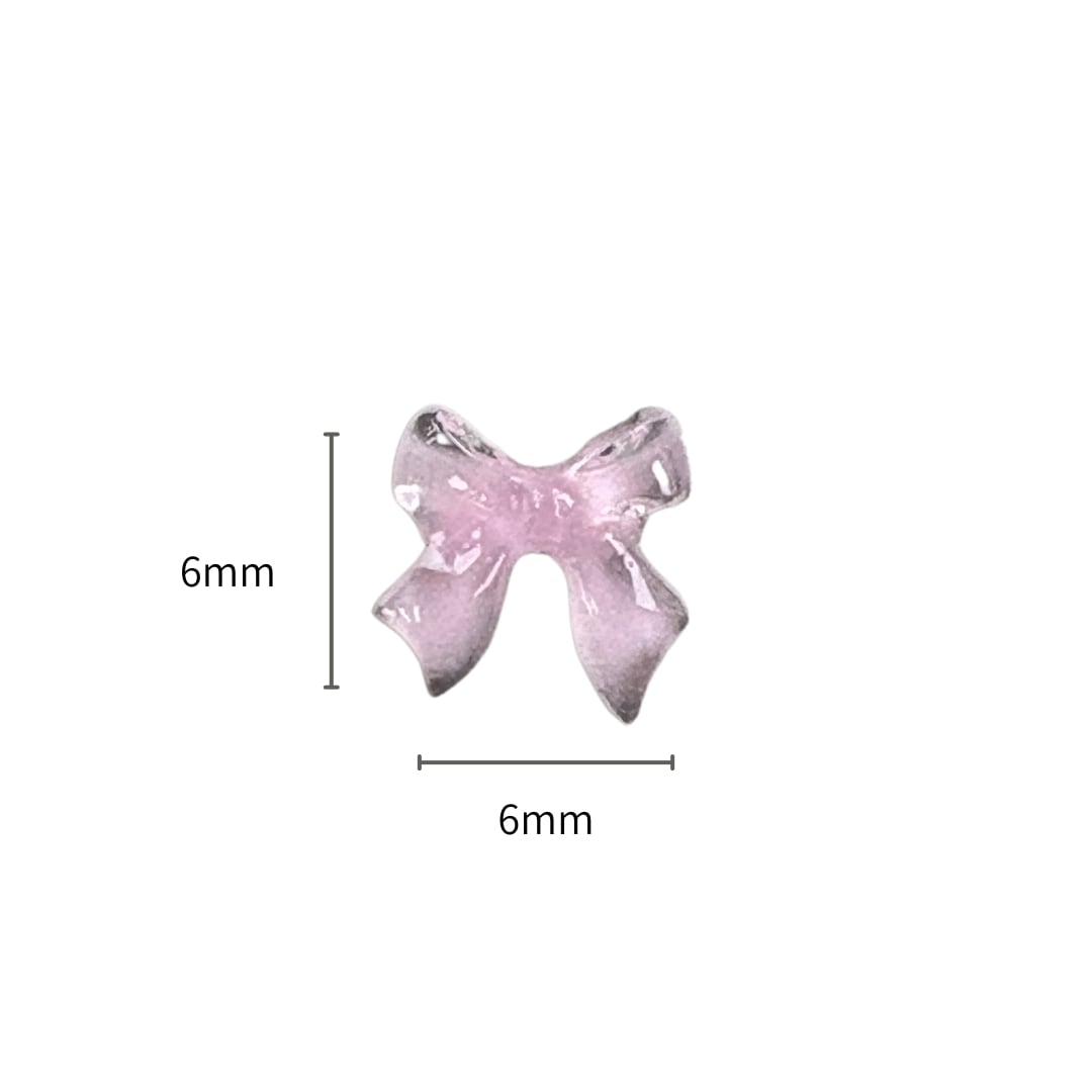 ネイルパーツ クリアリボンパーツ パステル6mm / ブラウン 1cm P-2