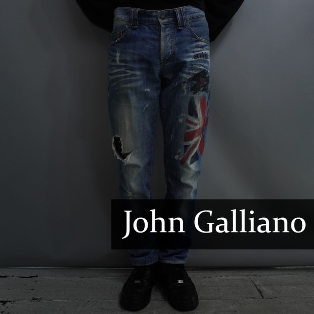 John Galliano】ジョンガリアーノ Archive UK ペイントデニム
