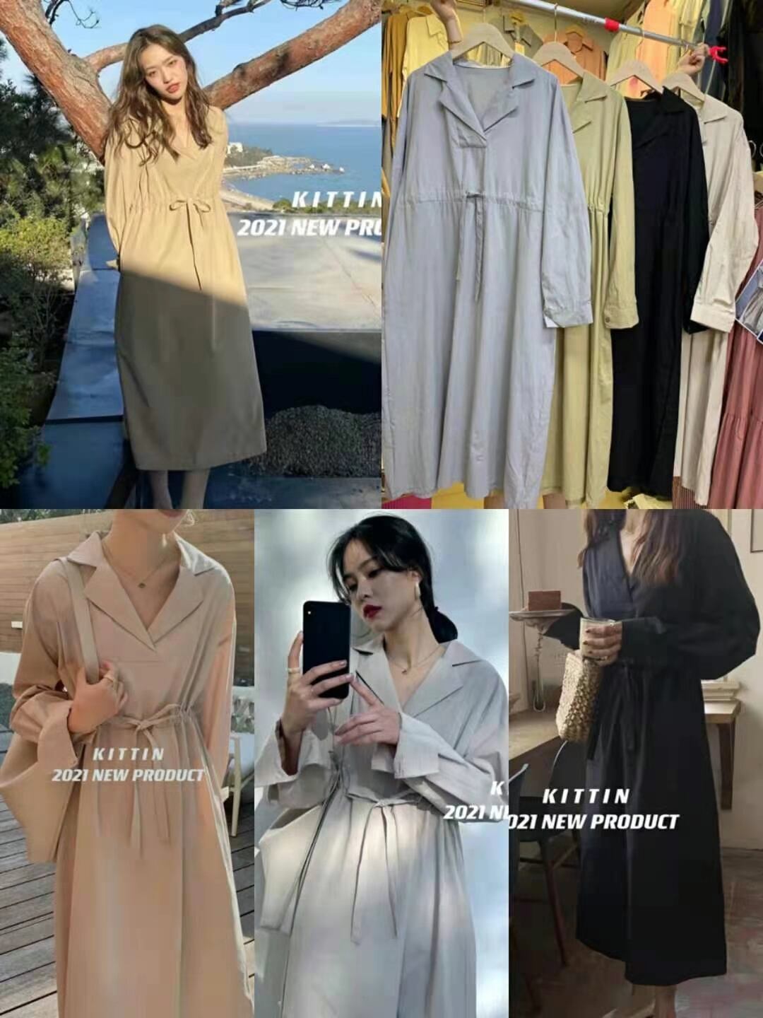 襟付きコットンワンピース　AJ22263ー5268