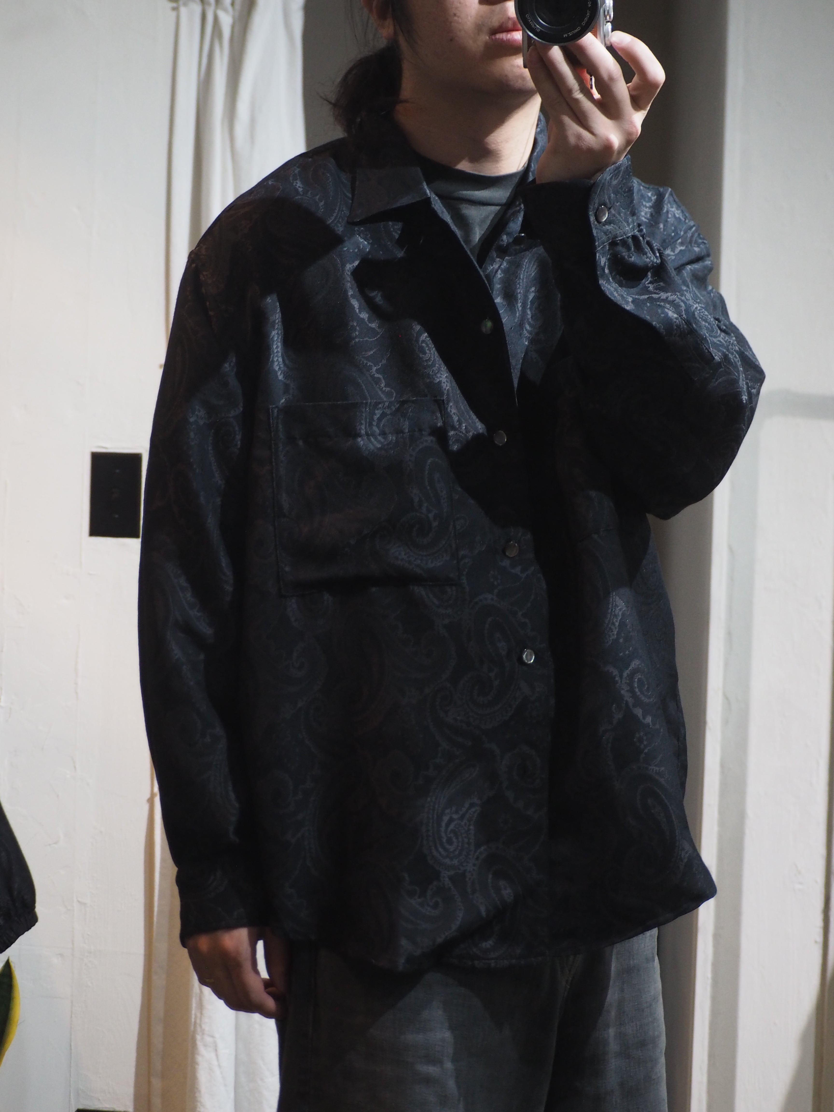 サイズM LAST1】superNova. Split yoke big shirt - Paisley jacquard