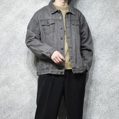 fade boro black denim jacket