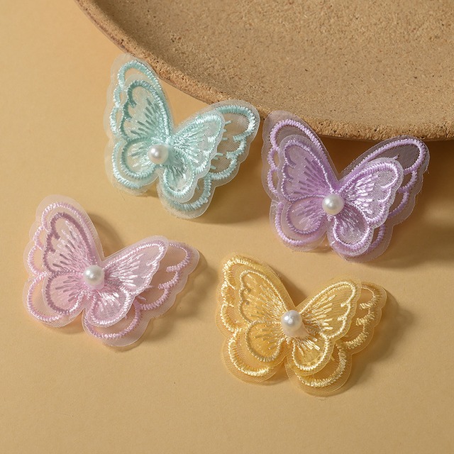 二重刺繍蝶アクセサリー（全10色）