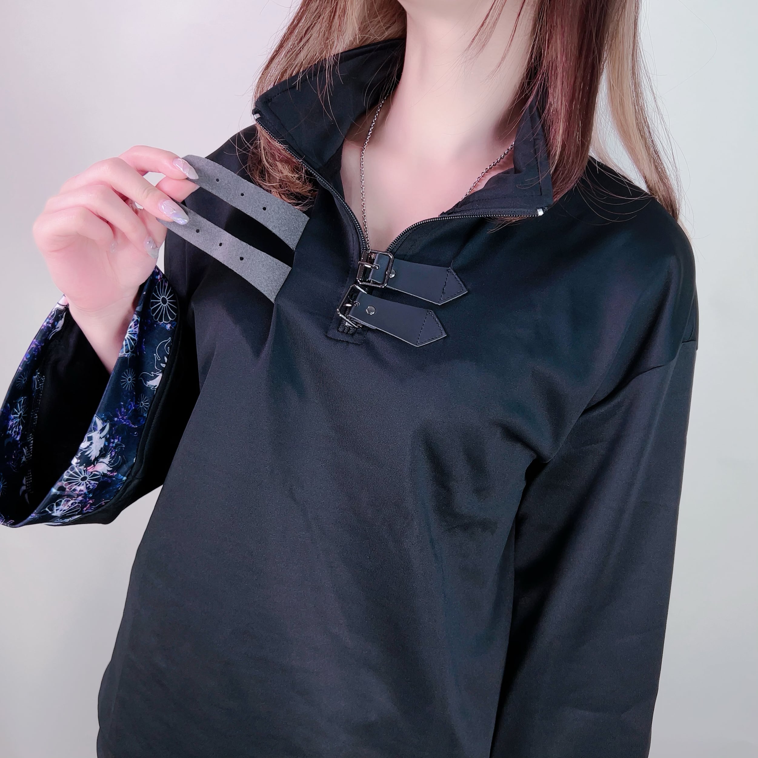 WIDE SLEEVE HALF ZIP PULLOVER【和柄九尾】 | NIER CLOTHING