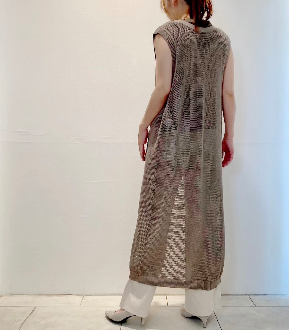 透かし編み2WAYロングジレ〜SUGAR ROSE | selectshop CROSS