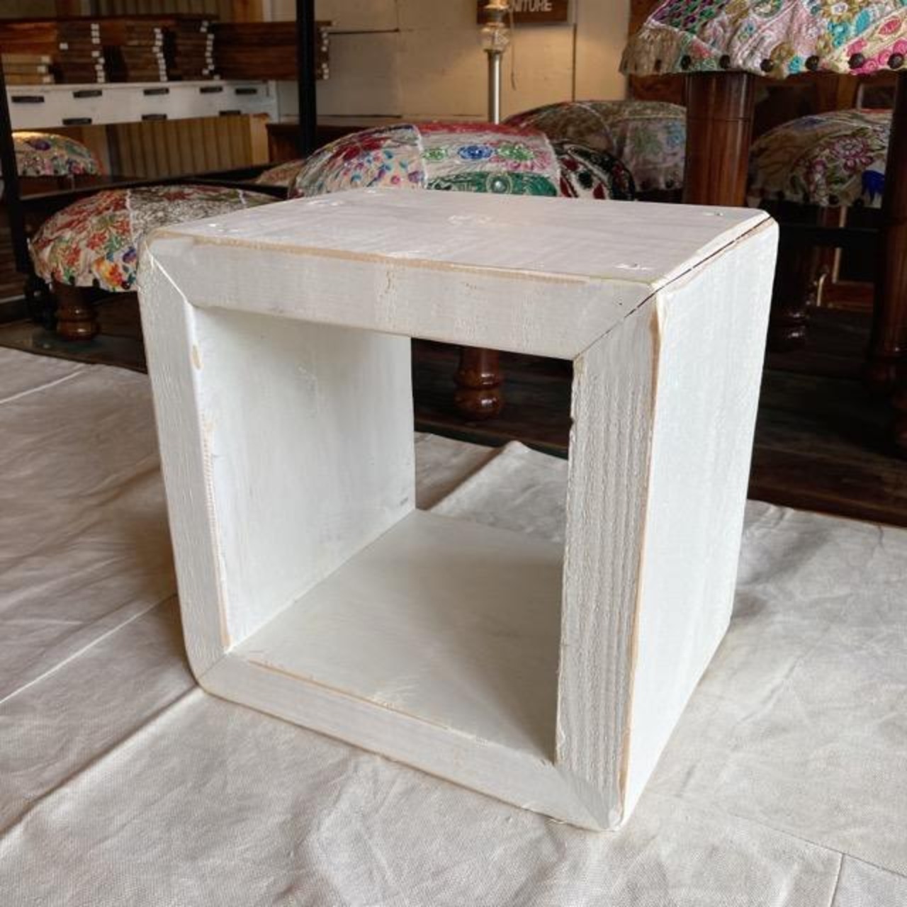 TOPANGA Furniture　カラフルウッドボックス　Sサイズ／ホワイト