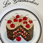 ケーキ皿　デザートプレート　Les Gourmandises　おやつシリーズ チョコレートケーキ　Veritable Porcelain  12twec20-4
