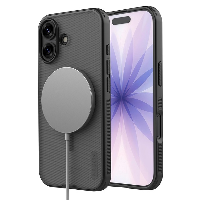 Nillkin 【創業16年】 iPhone17 ケース 薄型 半透明 マット仕上げ ワイヤレス充電対応 マグネット吸着 アイフォン17ケース ストラップホール付き アガードコーナー 耐衝撃 すり傷、汚れ、指紋防止 上質 ビジネスに最適(クリアブラック)
