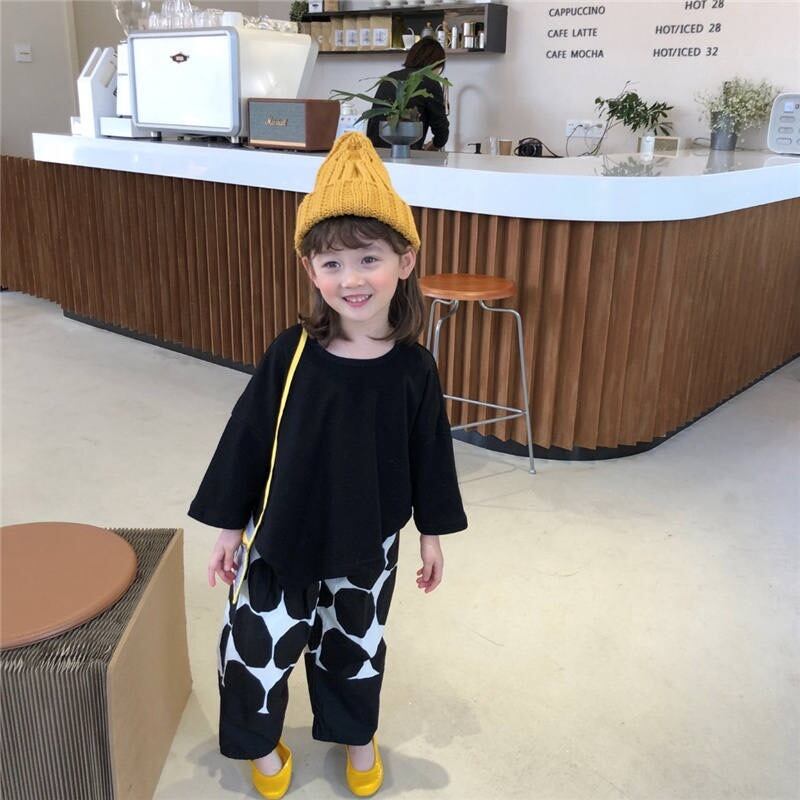 【即納】アシンメトリーなロングTシャツ｜海外子供服｜韓国子供服