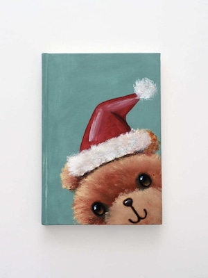 クリスマス ベア ノートブック 手描き / Hand Painted Notebook Christmas Bear