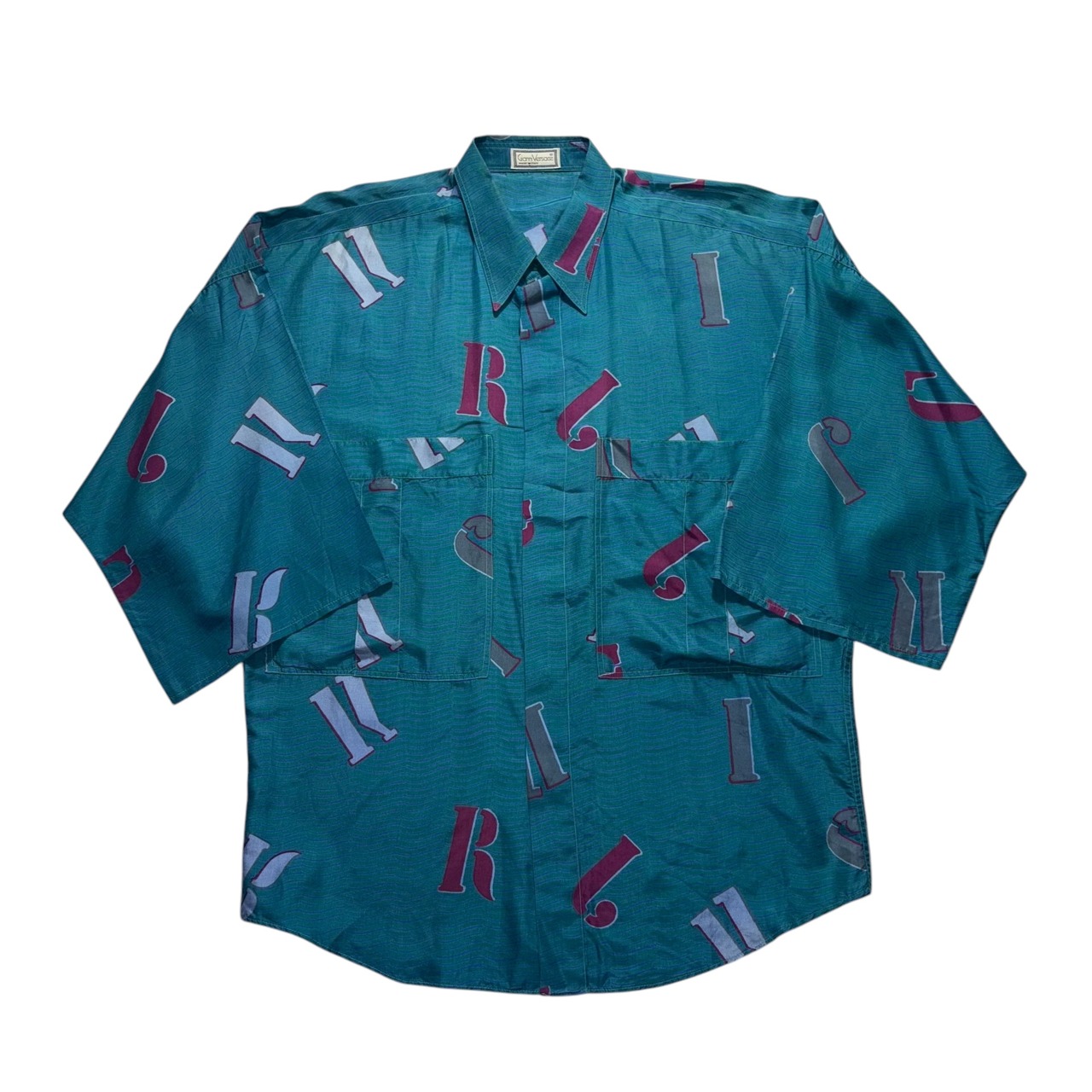 early GIANNI VERSACE three-quarter wide sleeves silk shirt