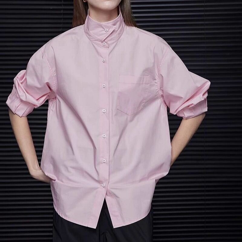 european style neck shirt W00211