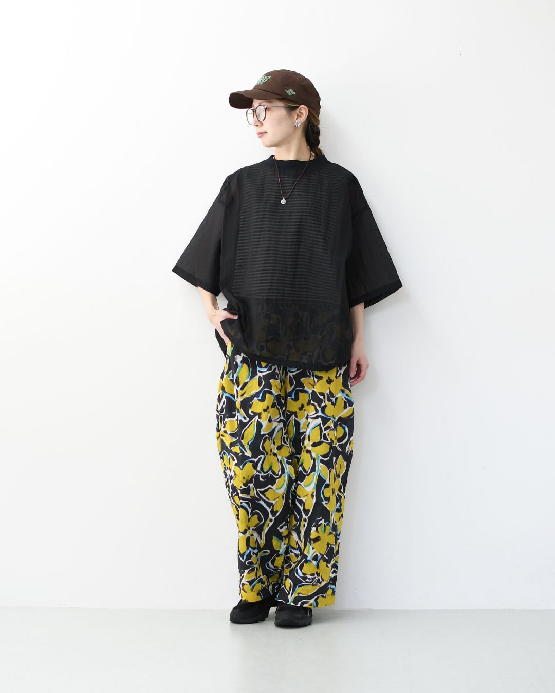 prit [プリット] 60/1ローンタフボタニカルプリントワイドパンツ