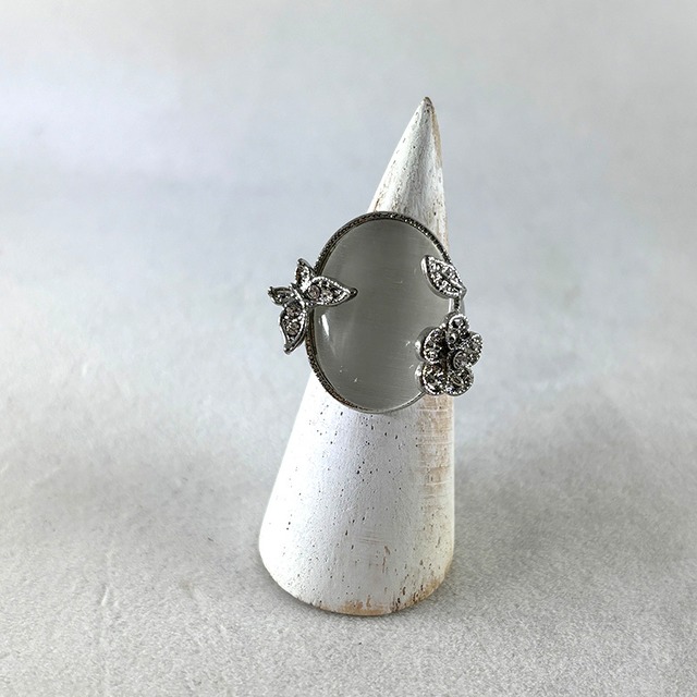 リング　大振りリング　16号　ムーンストーン　ラインストーン 12aceh20-3