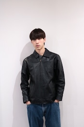 GAP black cow leather jacket