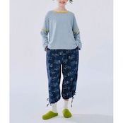 【3color】配色刺繍ボーダーカットソートップス i0187