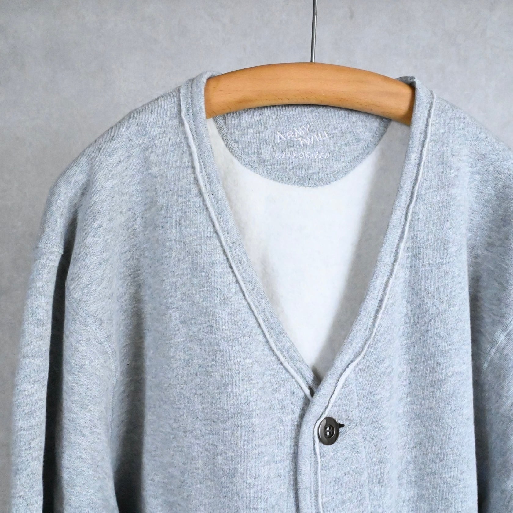 ARMY TWILL】PILE SWEAT CARDIGAN アーミーツイル 裏起毛 スウェット