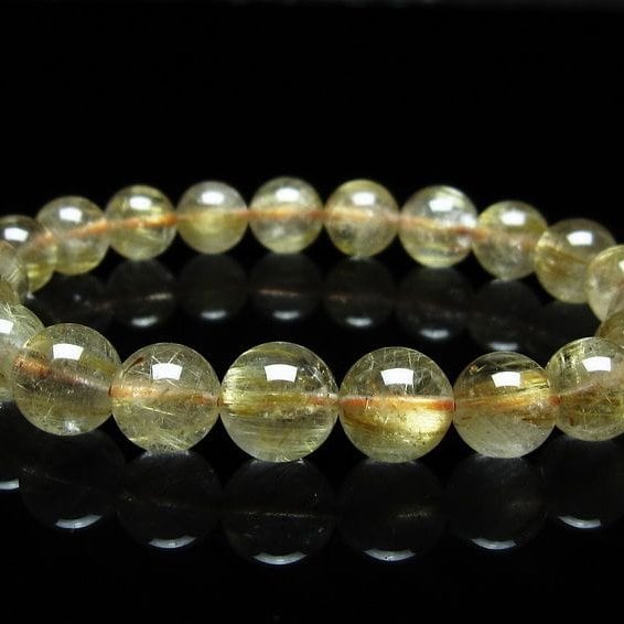 ルチルクォーツ ブレスレット 10mm タイチンルチルクォーツ タイチンルチル 一点物 メール便可 [M便 1/10] 111-49106