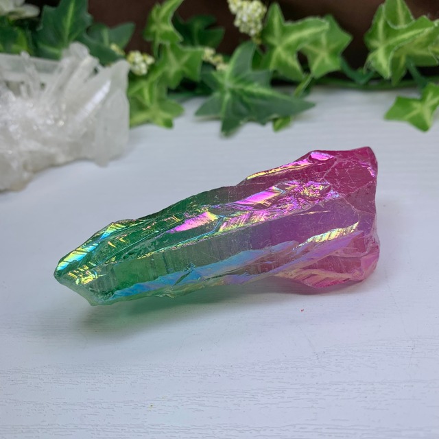 10.パープル×グリーン☆ラフカット☆オーラクォーツ