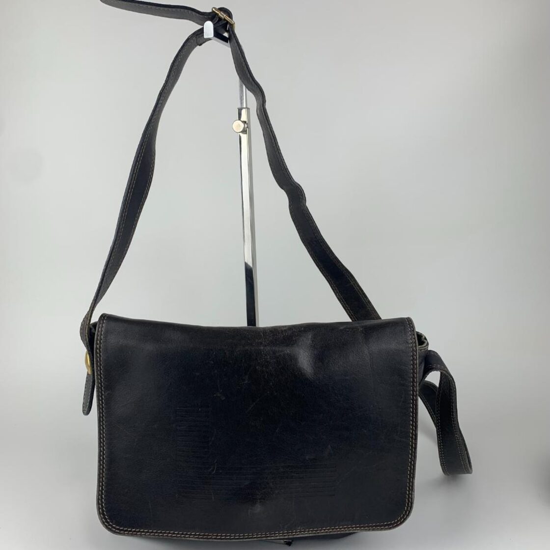 レア】LANCEL ランセルブラックレザー ショルダーバッグレトロ 