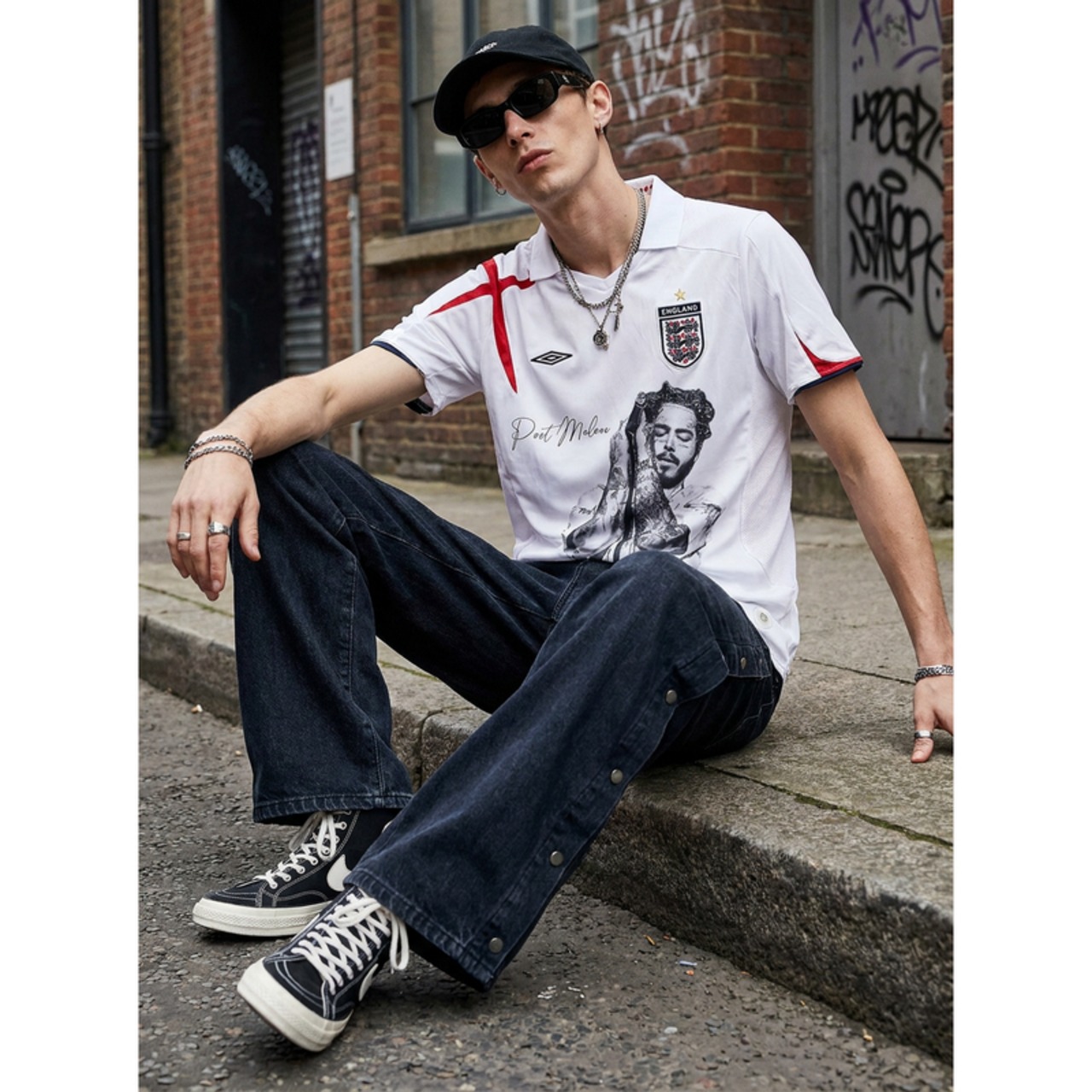 VINTAGE ストリートPost Malone サッカーTシャツ T2155