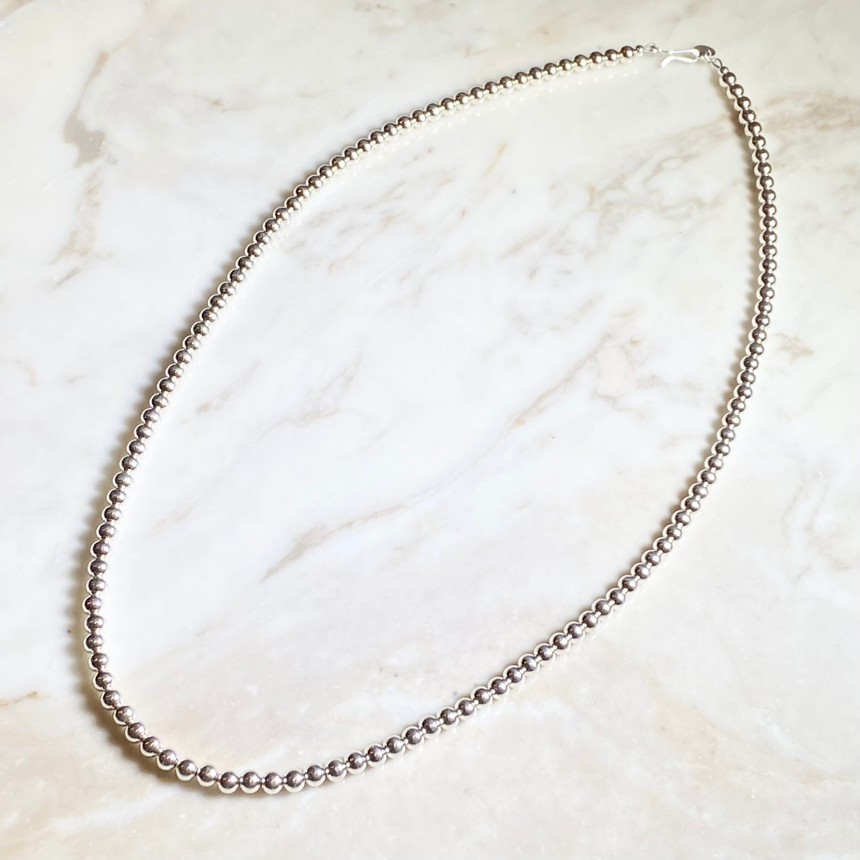 navajo silver beads necklace 61cm φ4mm | NOIR ONLINE