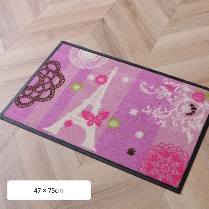 玄関マット ジェンヌ パープル 約47×75cm