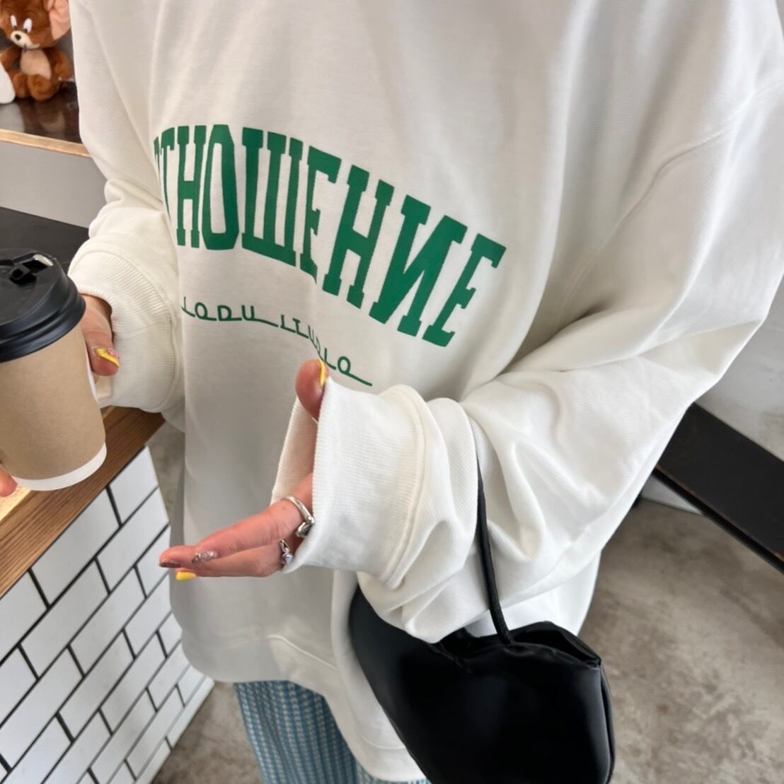 over silhouette color sweat set up_LN01077