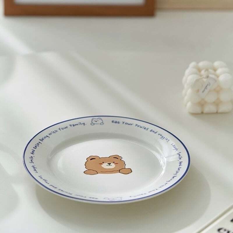 【PLATE】英字クマロゴセラミックプレート