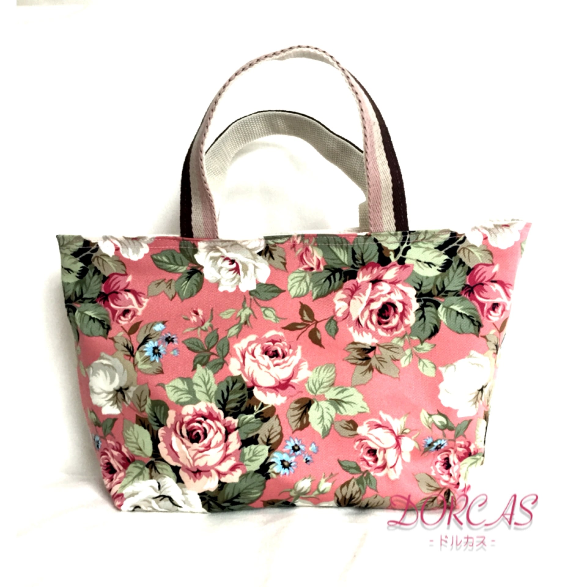 花柄バッグ（ピンク）｜手作りハンドメイド、お出かけバッグ、お