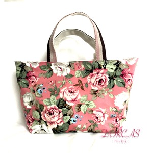 花柄バッグ（ピンク）｜手作りハンドメイド、お出かけバッグ、お弁当入れとしても！
