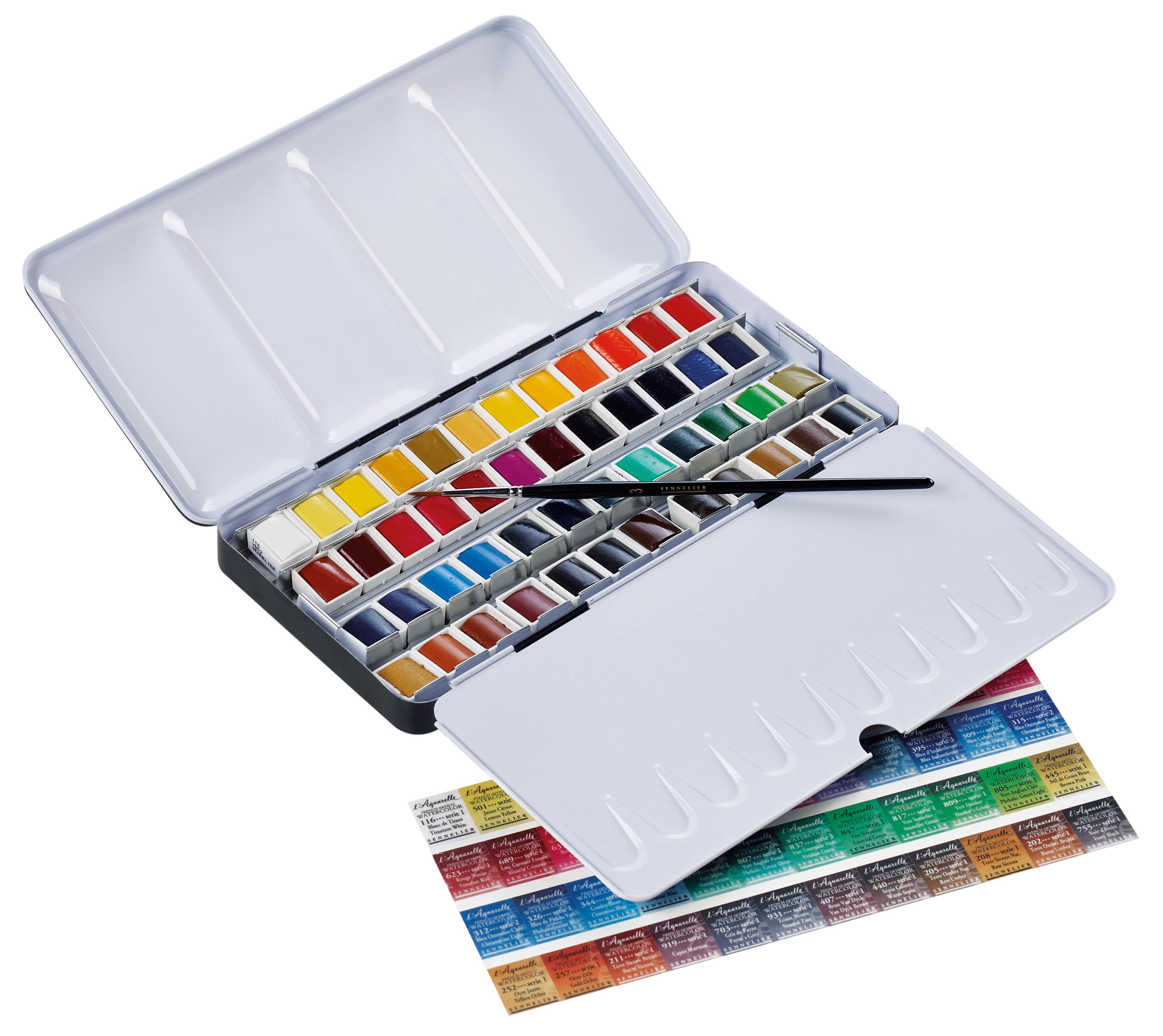 セヌリエ 透明水彩絵具 l'Aquarelle ハーフパン 8色セット rdzdsi3