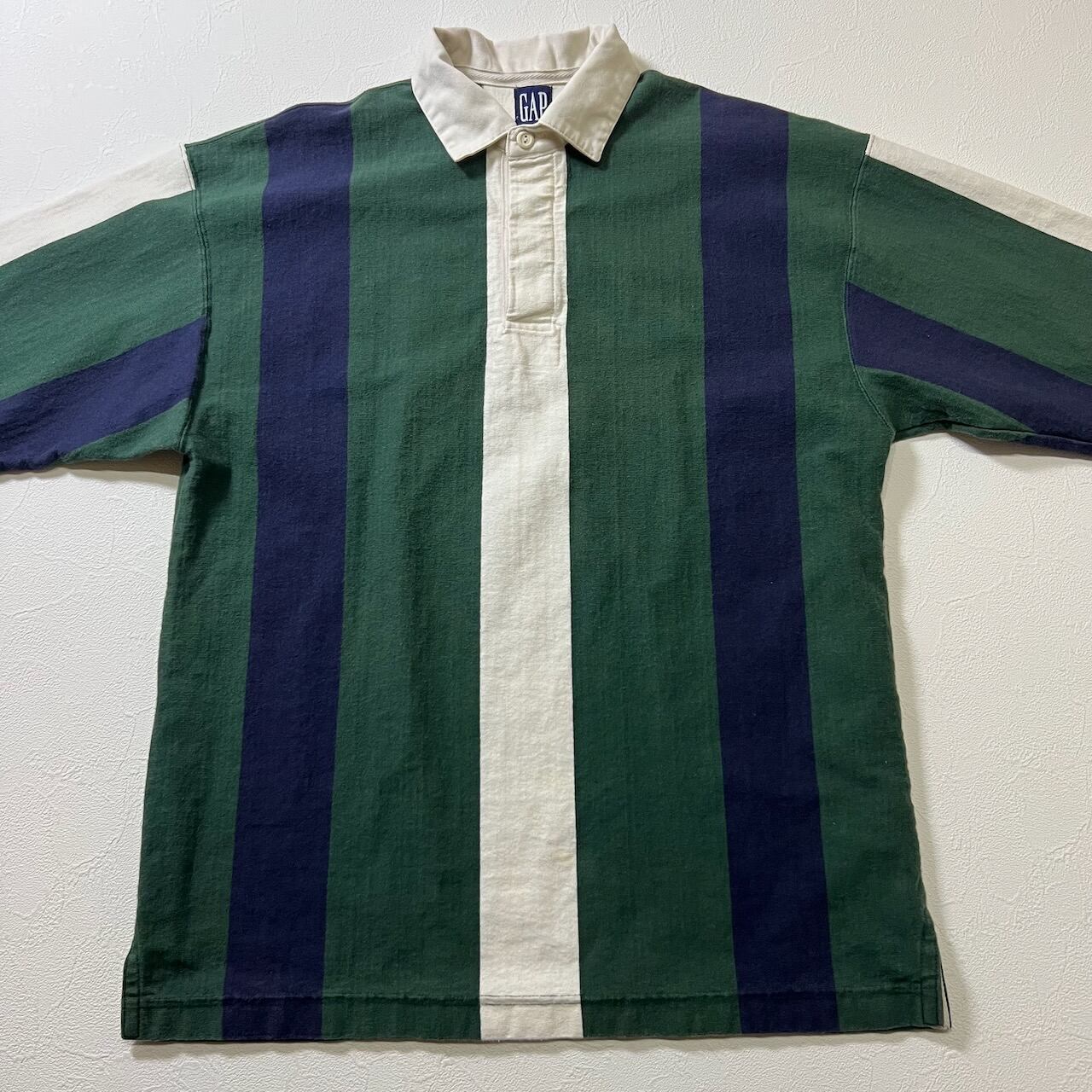 90s OLD GAP 雰囲気系 ストライプ ラガーシャツ プルオーバー ギャップ