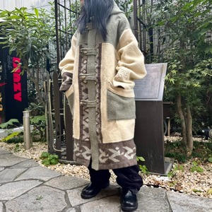 -OXBOW- 90's native design wool duffle coat