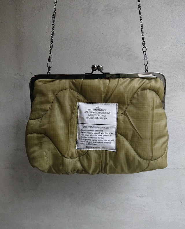 AUTHEN "UPCYCLED LINER CLASP BAG" Olive Color
