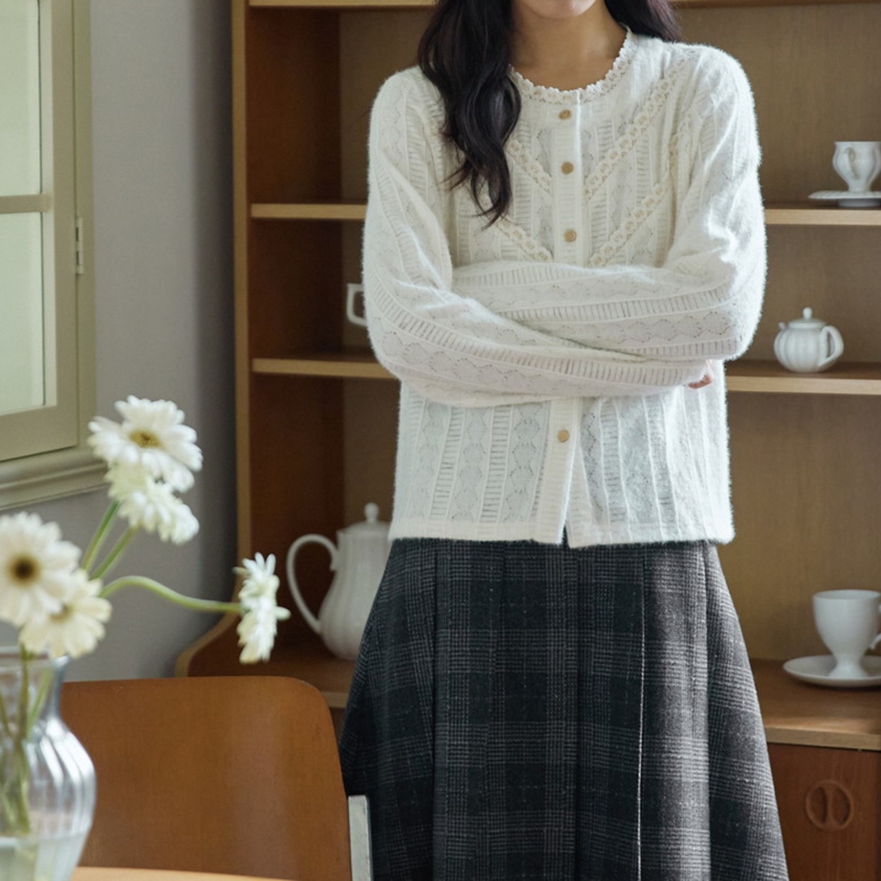 かぎ編みレースブラウス W01021