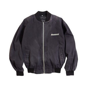 BRIDGESTONE / Zip Up Black Cotton Blouson Made in CANADA