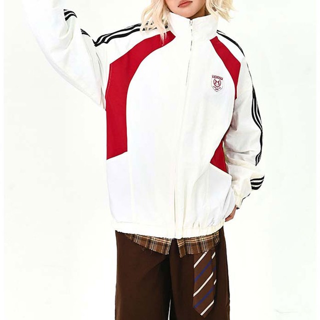 ラインブロックスポーティジップブルゾン 2col   R01487