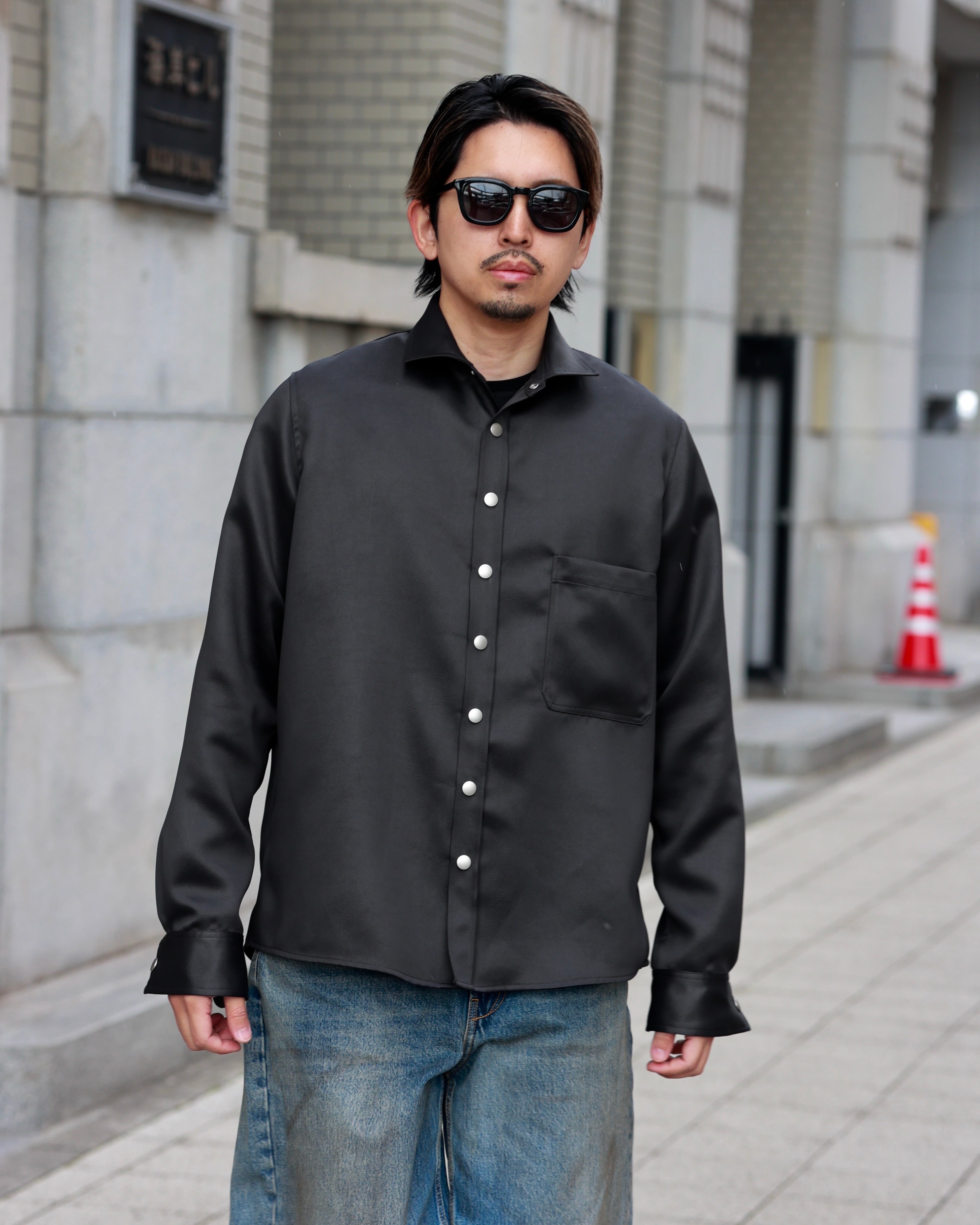 KV-589】Eco Leather Over Shirt Jacket【即日発送】【オーバー