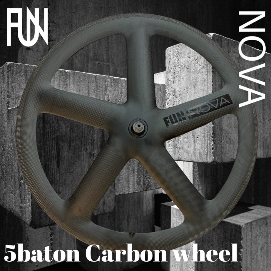 FUN NOVA 5Baton 東レ 3kカーボンホイール ブラック ピストバイク シングルスピード クリンチャー | FUN NAGOYA OSU  powered by BASE
