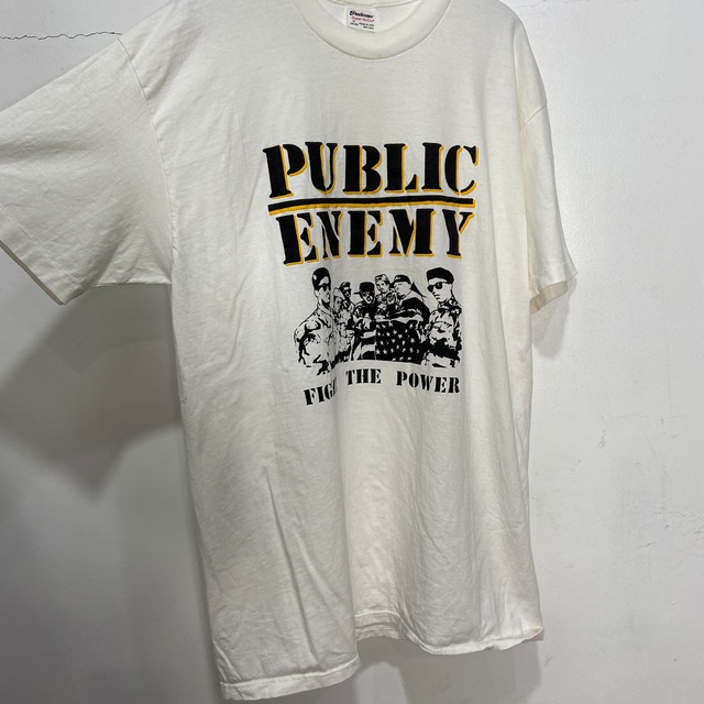 90s USA製 PUBLIC ENEMY プリントTシャツ ラップt 白 XL