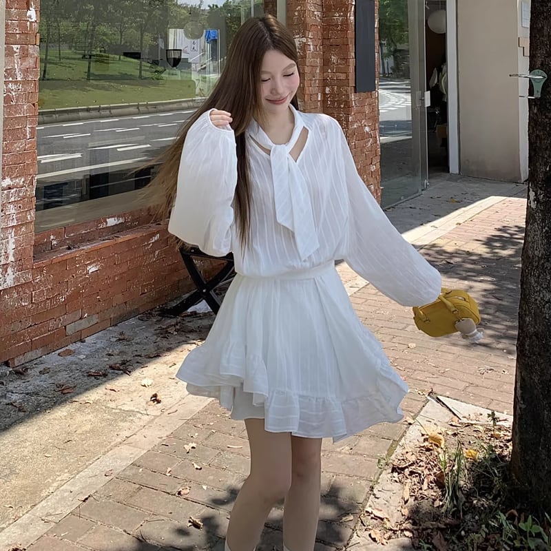 【dress】イレヘムフレアワンピース Q8095